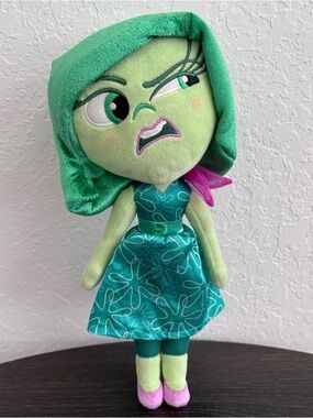 Disney Inside Out Disgust Plush Doll Green Teal with Pink Accents